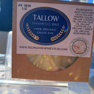 SHAMPOO BAR- Tallow, rosemary and carrot oil(organic coconut oil, olive oil, castor oil